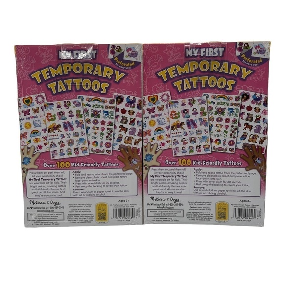 NWT Melissa & Doug My First Temporary Heart Fairy Tattoos Lot Of 2 - Picture 2 of 2
